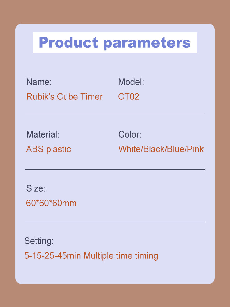 Productivity Cube Timer Gravity Sensor