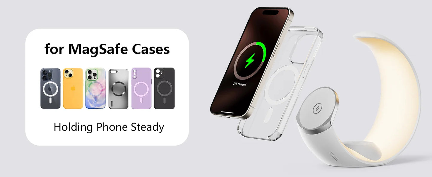 Moon Wireless Charger Air Pods Apple Watch  Phone Holder