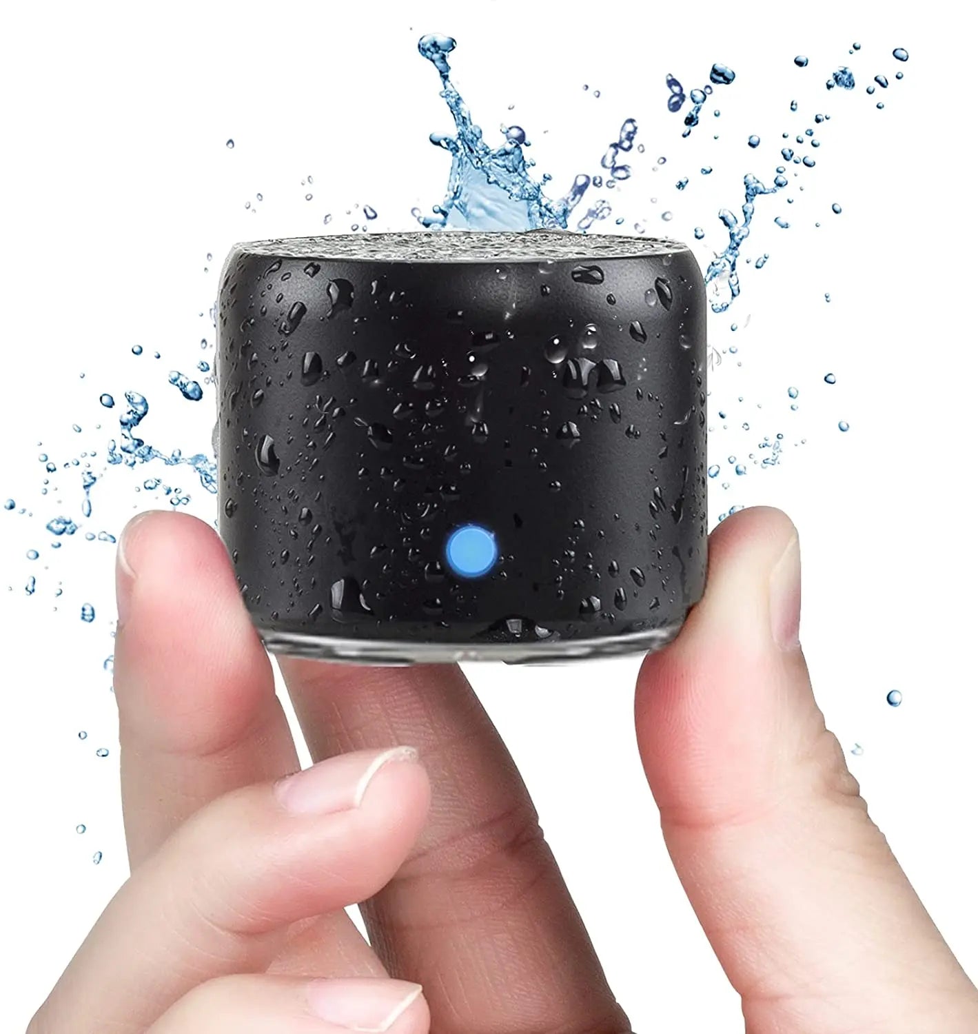 Waterproof Mini Bluetooth Speaker with Travel Case - Silver