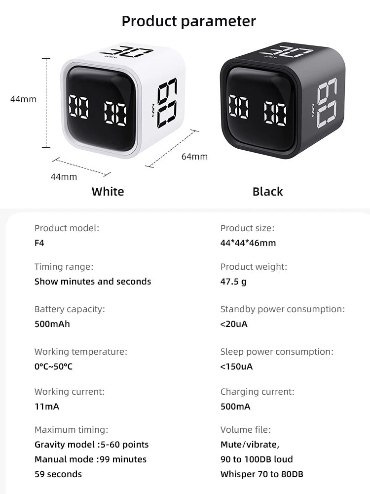 Productivity Cube Timer Gravity Sensor