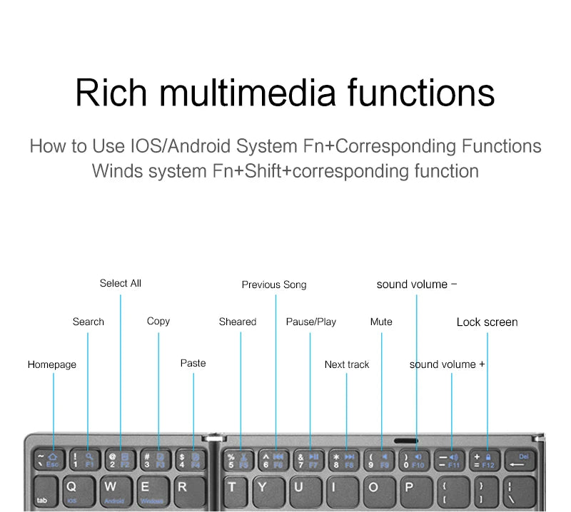 Mini Folding Wireless Keyboard